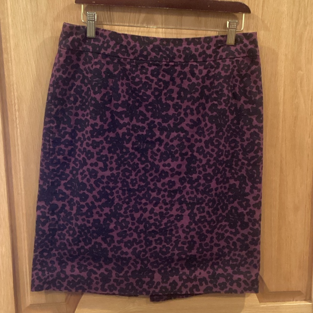 Banana Republic Purple Animal Print Pencil Skirt